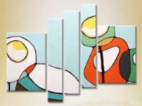 Pictură Rainbow Polyptych Abstraction blue 07 (2231637)