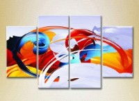 Pictură Rainbow Polyptych Abstraction blue orange 04 (2230338)