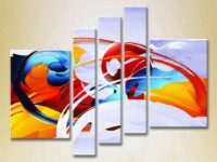 Pictură Rainbow Polyptych Abstraction blue orange 10 (2231698)