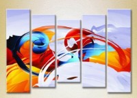 Pictură Rainbow Polyptych Abstraction blue orange 11 (2231702)