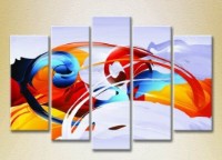 Pictură Rainbow Polyptych Abstraction blue orange 12 (2231695)