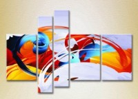 Pictură Rainbow Polyptych Abstraction blue orange 15 (2231696)
