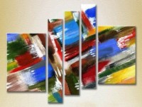 Pictură Rainbow Polyptych Abstraction blue red 10 (2231693)
