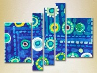 Картина Rainbow Polyptych Abstraction blue yellow 12 (2231689)