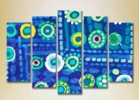 Pictură Rainbow Polyptych Abstraction blue yellow 13 (2231687)