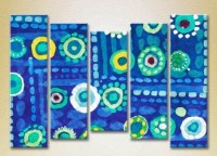 Pictură Rainbow Polyptych Abstraction blue yellow 14 (2231688)