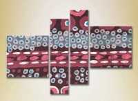 Pictură Rainbow Polyptych Abstraction burgundy blue 05 (2230243)