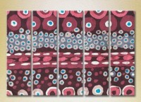 Pictură Rainbow Polyptych Abstraction burgundy blue 09 (2231640)