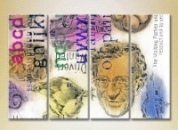 Pictură Rainbow Polyptych Abstraction from faces 01 (2230272)