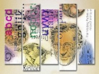 Pictură Rainbow Polyptych Abstraction from faces 02 (2231659)