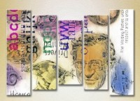 Pictură Rainbow Polyptych Abstraction from faces 04 (2231661)