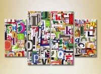 Картина Rainbow Polyptych Abstraction from letters 06 (2230269)