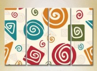 Pictură Rainbow Polyptych Abstraction Geometric Shapes 02 (2230513)