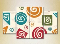 Картина Rainbow Polyptych Abstraction Geometric Shapes 04 (2230507)