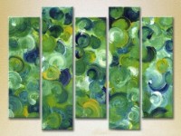 Pictură Rainbow Polyptych Abstraction green blue 17 (2231654)