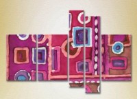 Pictură Rainbow Polyptych Abstraction lilac pink 11 (2231700)