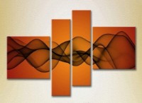 Pictură Rainbow Polyptych Abstraction orange black 02 (2230329)