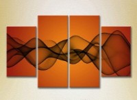 Pictură Rainbow Polyptych Abstraction orange black 03 (2230298)