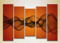 Pictură Rainbow Polyptych Abstraction orange black 07 (2231677)