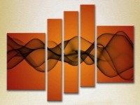 Pictură Rainbow Polyptych Abstraction orange black 09 (2231686)
