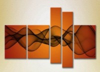 Pictură Rainbow Polyptych Abstraction orange black 10 (2231691)