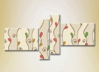 Pictură Rainbow Polyptych Abstraction pattern red green 02 (2230543)