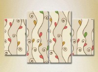 Pictură Rainbow Polyptych Abstraction pattern red green 05 (2230527)