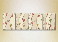 Pictură Rainbow Polyptych Abstraction pattern red green 06 (2230511)