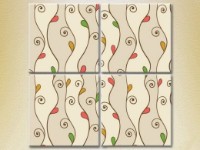 Pictură Rainbow Polyptych Abstraction pattern red green 08 (2230517)