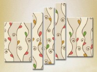 Pictură Rainbow Polyptych Abstraction pattern red green 11 (2231750)