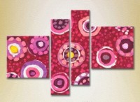 Картина Rainbow Polyptych Abstraction pink yellow 03 (2230314)