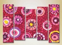 Pictură Rainbow Polyptych Abstraction pink yellow 10 (2231681)