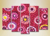 Pictură Rainbow Polyptych Abstraction pink yellow 11 (2231682)