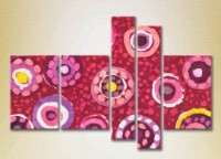 Pictură Rainbow Polyptych Abstraction pink yellow 13 (2231683)