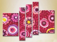 Картина Rainbow Polyptych Abstraction pink yellow 15 (2231684)