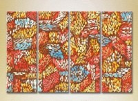 Pictură Rainbow Polyptych Abstraction red blue 07 (2230294)