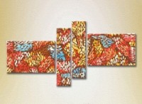 Pictură Rainbow Polyptych Abstraction red blue 02 (2230289)