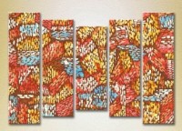 Pictură Rainbow Polyptych Abstraction red blue 09 (2231680)