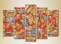 Pictură Rainbow Polyptych Abstraction red blue 10 (2231679)