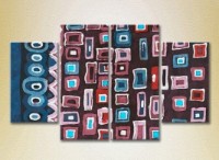 Pictură Rainbow Polyptych Abstraction violet blue 04 (2230344)