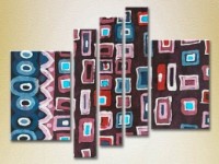 Pictură Rainbow Polyptych Abstraction violet blue 10 (2231704)