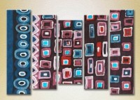 Pictură Rainbow Polyptych Abstraction violet blue 15 (2231707)