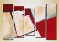 Pictură Rainbow Polyptych Abstraction white red 06 (2231735)