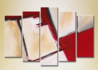 Pictură Rainbow Polyptych Abstraction white red 07 (2231740)