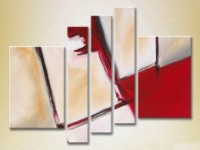 Pictură Rainbow Polyptych Abstraction white red 08 (2231742)