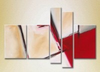 Pictură Rainbow Polyptych Abstraction white red 09 (2231744)