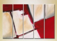 Pictură Rainbow Polyptych Abstraction white red 10 (2231739)