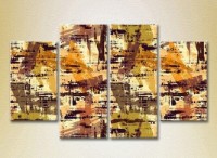 Pictură Rainbow Polyptych Abstraction yellow brown 05 (2230250)