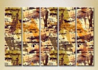 Pictură Rainbow Polyptych Abstraction yellow brown 11 (2231643)
