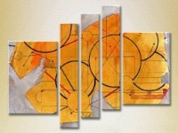 Pictură Rainbow Polyptych Abstraction yellow violet 08 (2231656)